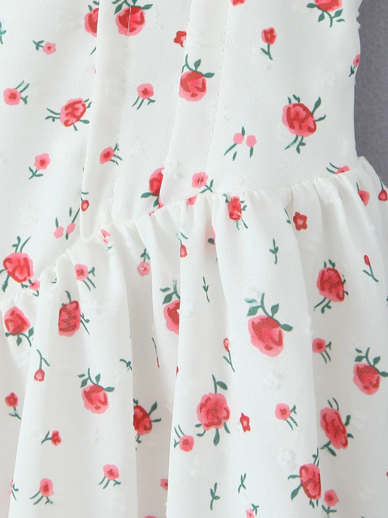 Printed Puff Sleeve Layered Dress OutfitFlow