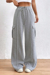 Outfit Flow - Drawstring High Waist Pants