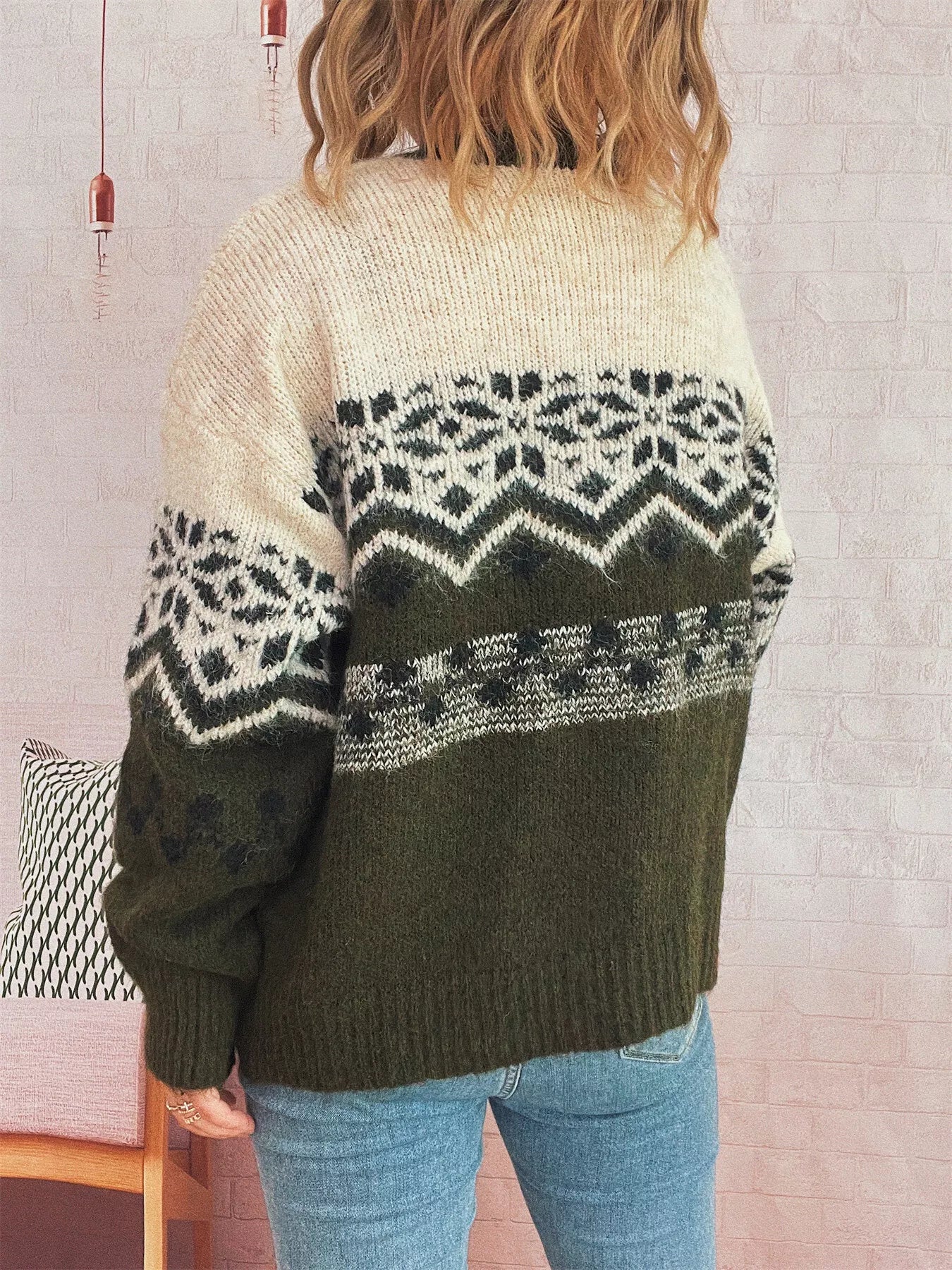 Christmas Button Up Drop Shoulder Cardigan OutfitFlow