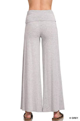 Zenana Fold Over Waist Comfy Wide Leg Pants Trendsi