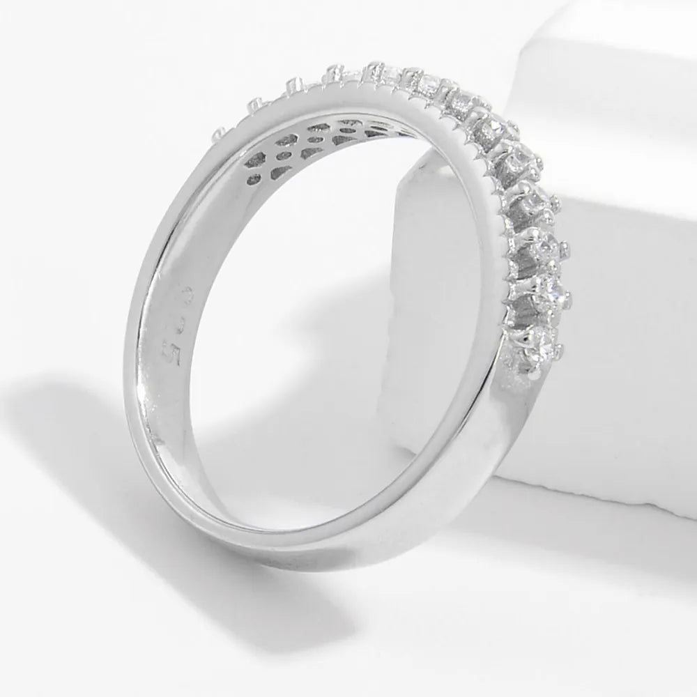 925 Sterling Silver Inlaid Zircon Ring OutfitFlow