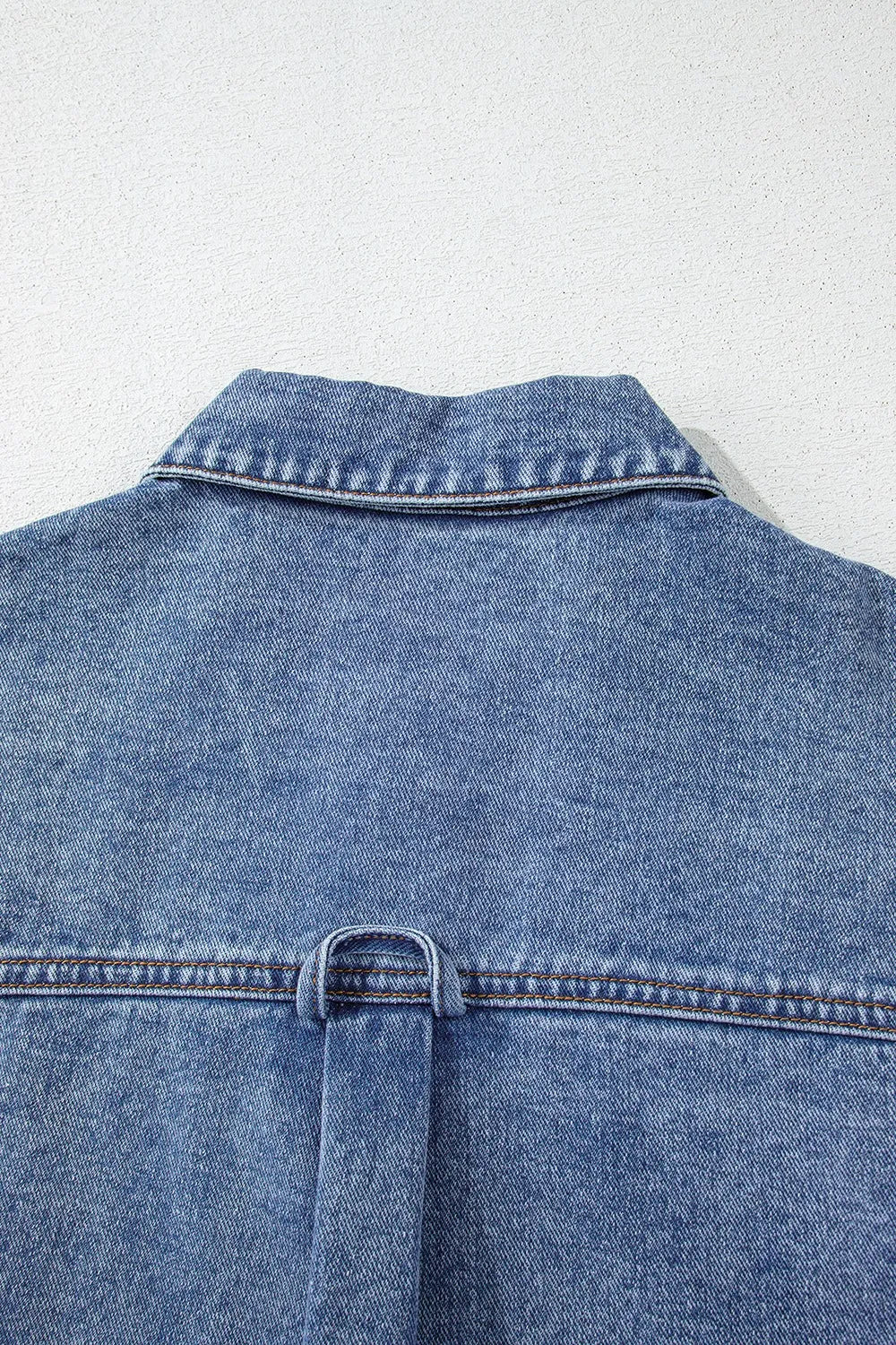 Button Up Cap Sleeve Denim Jacket OutfitFlow