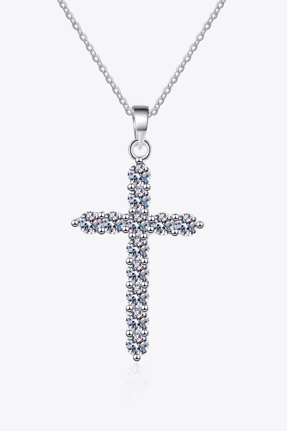 Adored 925 Sterling Silver Cross Moissanite Necklace OutfitFlow