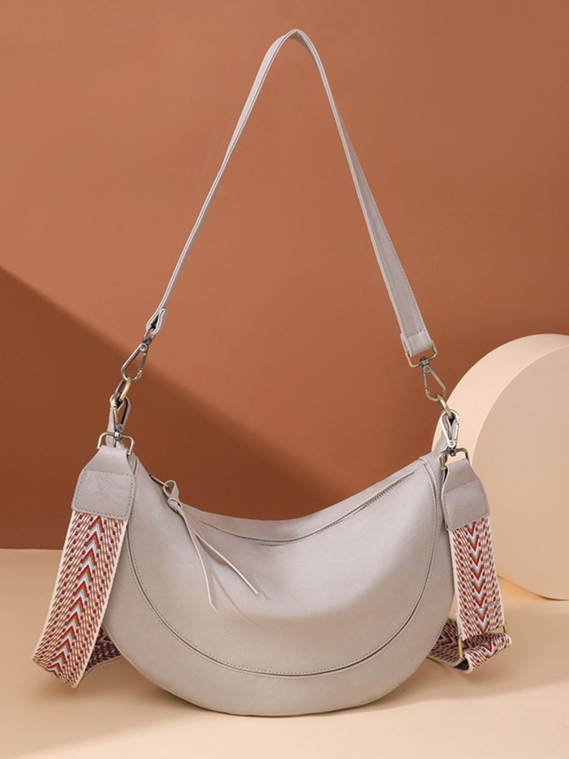 Outfit Flow - PU Leather Removable Strap Crossbody Bag