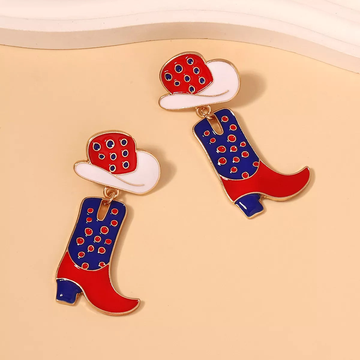 Cowgirl Boot and Hat Dangle Earrings OutfitFlow