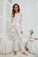 Outfit Flow - Flamingo Long Sleeve Top and Pants Lounge Set