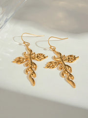 18K Gold-Plated Stainless Steel Cross Earrings OutfitFlow
