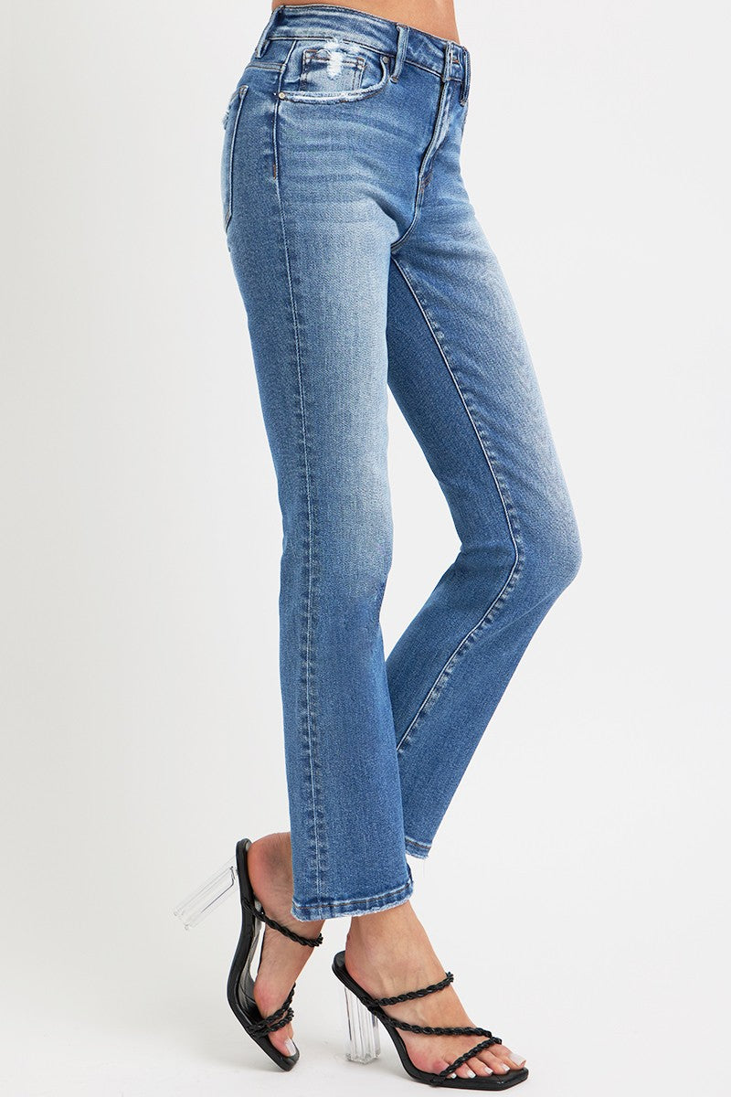 Outfit Flow - RISEN Full Size Mid Rise Ankle Straight Jeans with Pockets