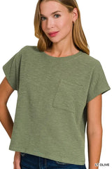 Zenana Round Neck Short Sleeve T-Shirt OutfitFlow