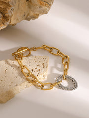 Outfit Flow - Two-Tone Stainless Steel Chain Bracelet