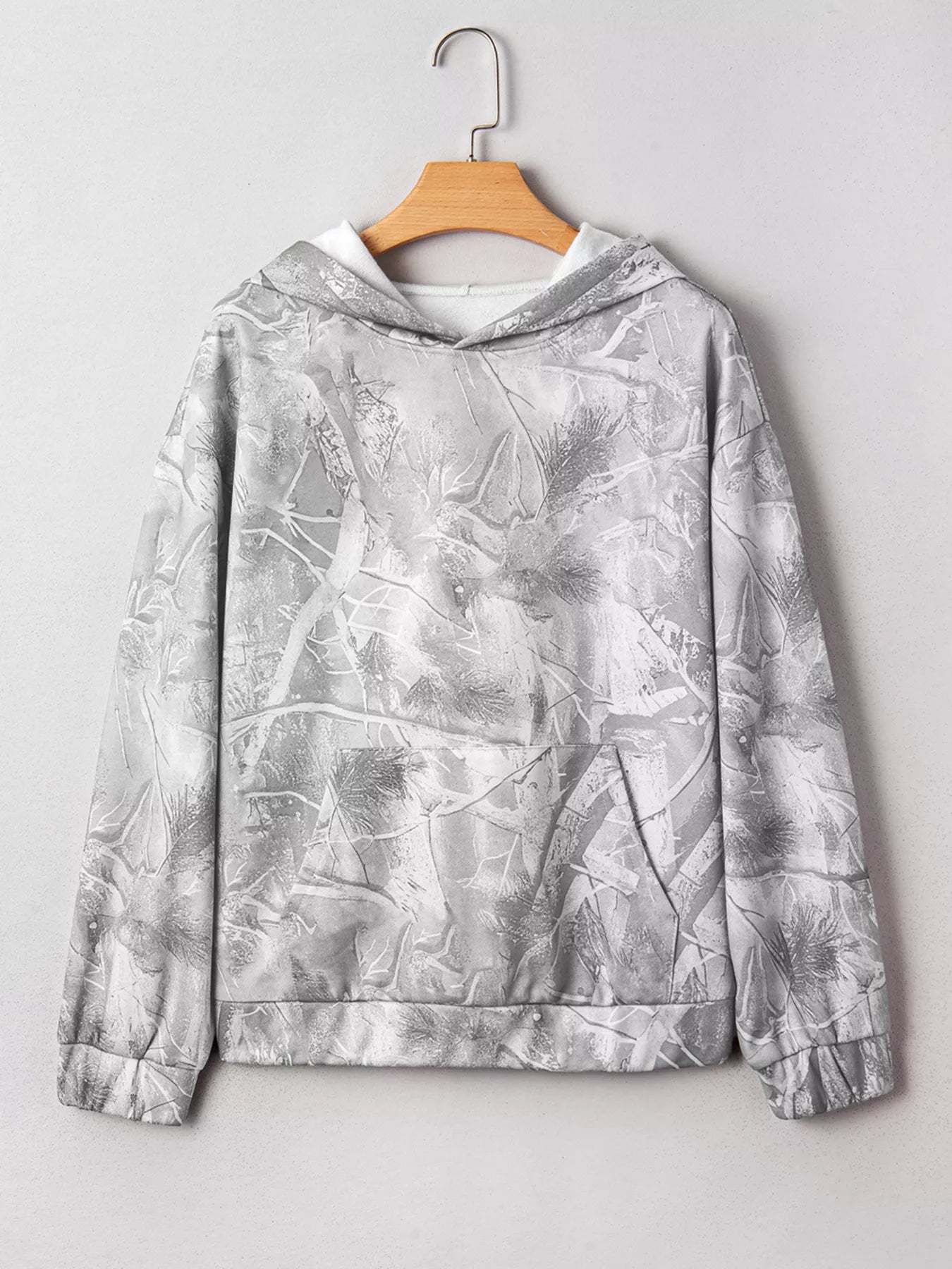 Camouflage Woodland Print Oversized Sporty Hoodie OutfitFlow