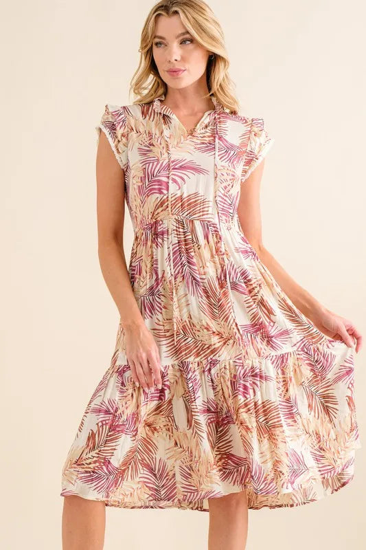 And The Why Boho Printed Tiered Dress OutfitFlow