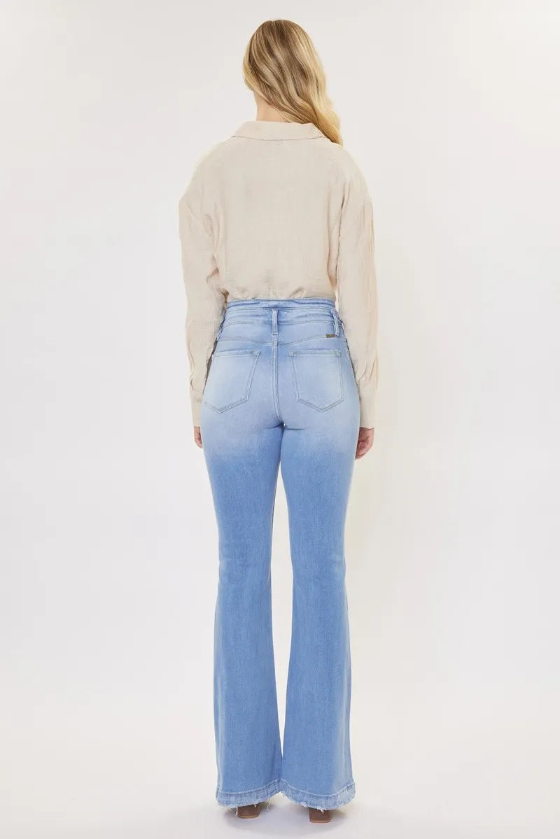 Kancan Curvy High Rise Flare Jeans OutfitFlow