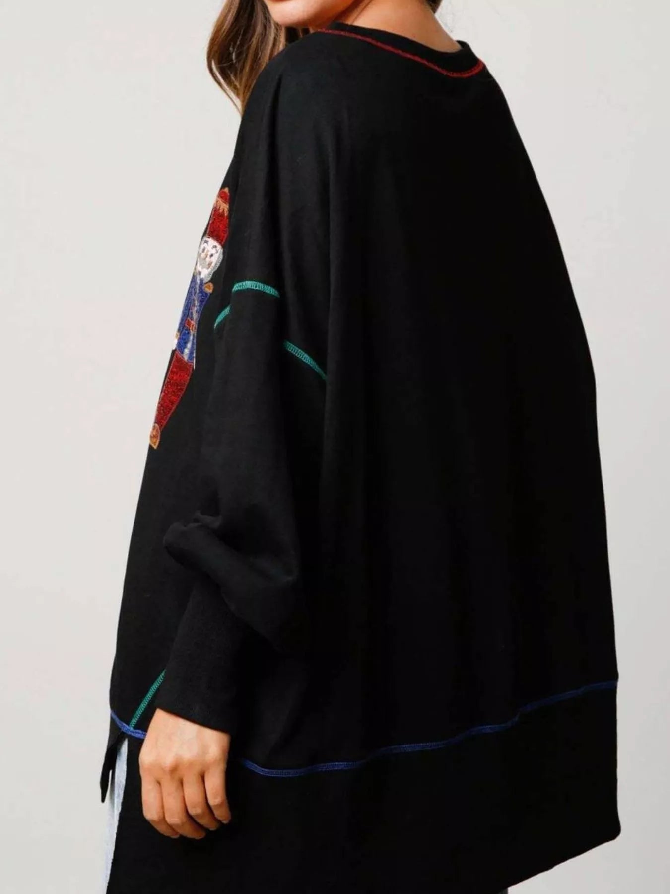 Christmas Nutcracker Sequin Round Neck Sweatshirt OutfitFlow