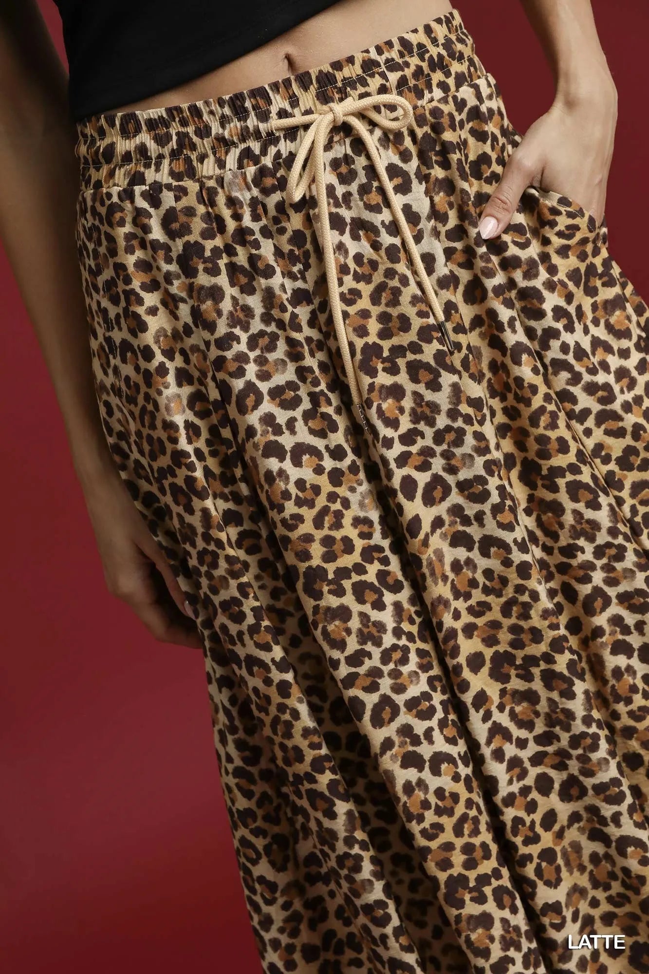 Umgee Drawstring Leopard Midi Skirt OutfitFlow