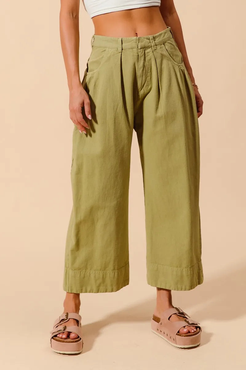 SO ME Mid Rise Wide Leg Chino Pants With Pockets OutfitFlow