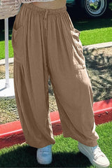 Outfit Flow - Full Size Pocketed Drawstring Wide Leg Pants