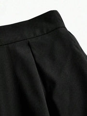 Elastic Waist Pleated Detail Skirt OutfitFlow