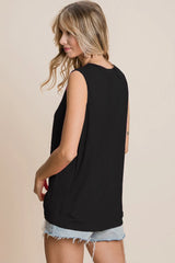 BiBi Cutout Round Neck Sleeveless Top OutfitFlow
