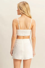 HYFVE Ruched Bra Top and Mini Skirt Set OutfitFlow