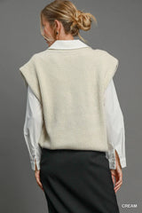 Umgee Oversized V Neck Vest OutfitFlow