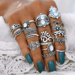 Alloy 16-Piece Ring Set