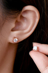 Moissanite 925 Sterling Silver Stud Earrings OutfitFlow