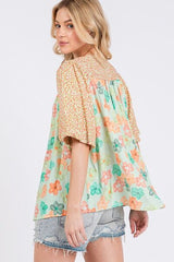 Button Down Bubble Sleeves Shirt OutfitFlow