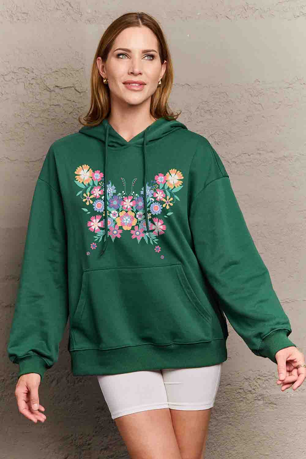 Outfit Flow - Simply Love Simply Love Full Size Floral Butterfly Graphic Hoodie