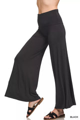 Zenana Full Size Fold Over Waist Comfy Wide Leg Pants Plus Size OutfitFlow