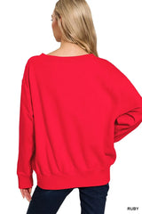 Zenana Fleece Boat Neck Sweatshirt OutfitFlow