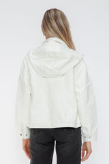 Outfit Flow - How Dare U Drawstring Hem PU Leather Zip Up Jacket