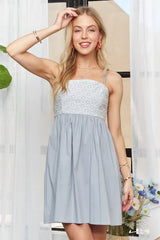 ADORA Sleeveless Mix Babydoll Dress OutfitFlow