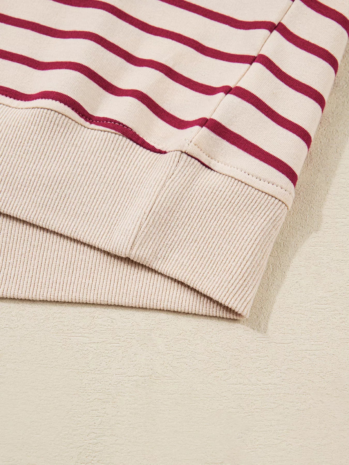 tripe Cropped Collared Drop Shoulder Pullover and Bubble Mini Skirt Set OutfitFlow