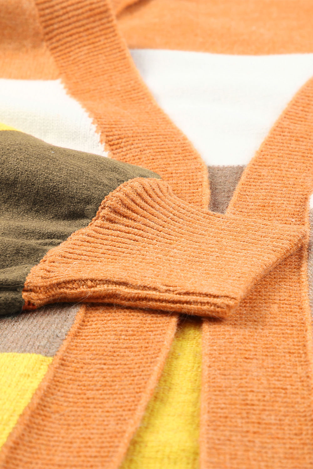 Open Front Color Block Cardigan OutfitFlow
