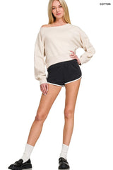 Zenana Elastic Waistband Dolphin Shorts OutfitFlow