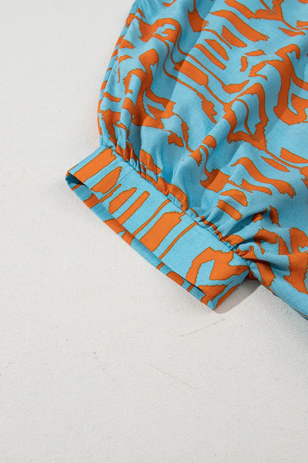 Abstract Print Dolman Short Sleeve Western Loose Shirt OutfitFlow