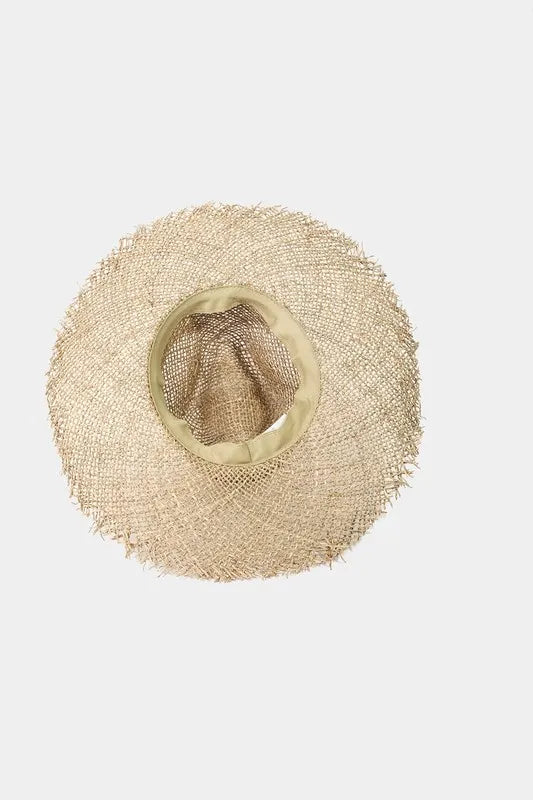 Fame Fringe Edge Straw Braided Western Fedora Hat OutfitFlow