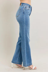 Judy Blue Full Size High Waist Straight Jeans Plus Size OutfitFlow