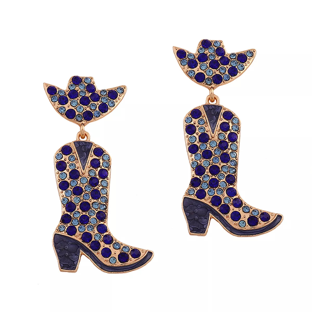 Rhinestone Cowboy Boot Dangle Earrings OutfitFlow
