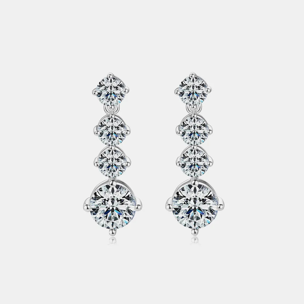 4 Carat Moissanite 925 Sterling Silver Earrings OutfitFlow