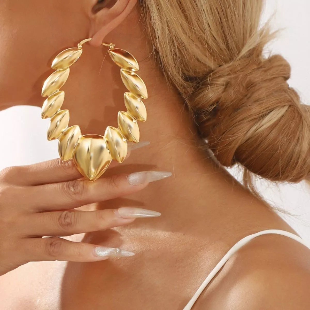 18K Gold-Plated Twisted Hoop Earrings OutfitFlow