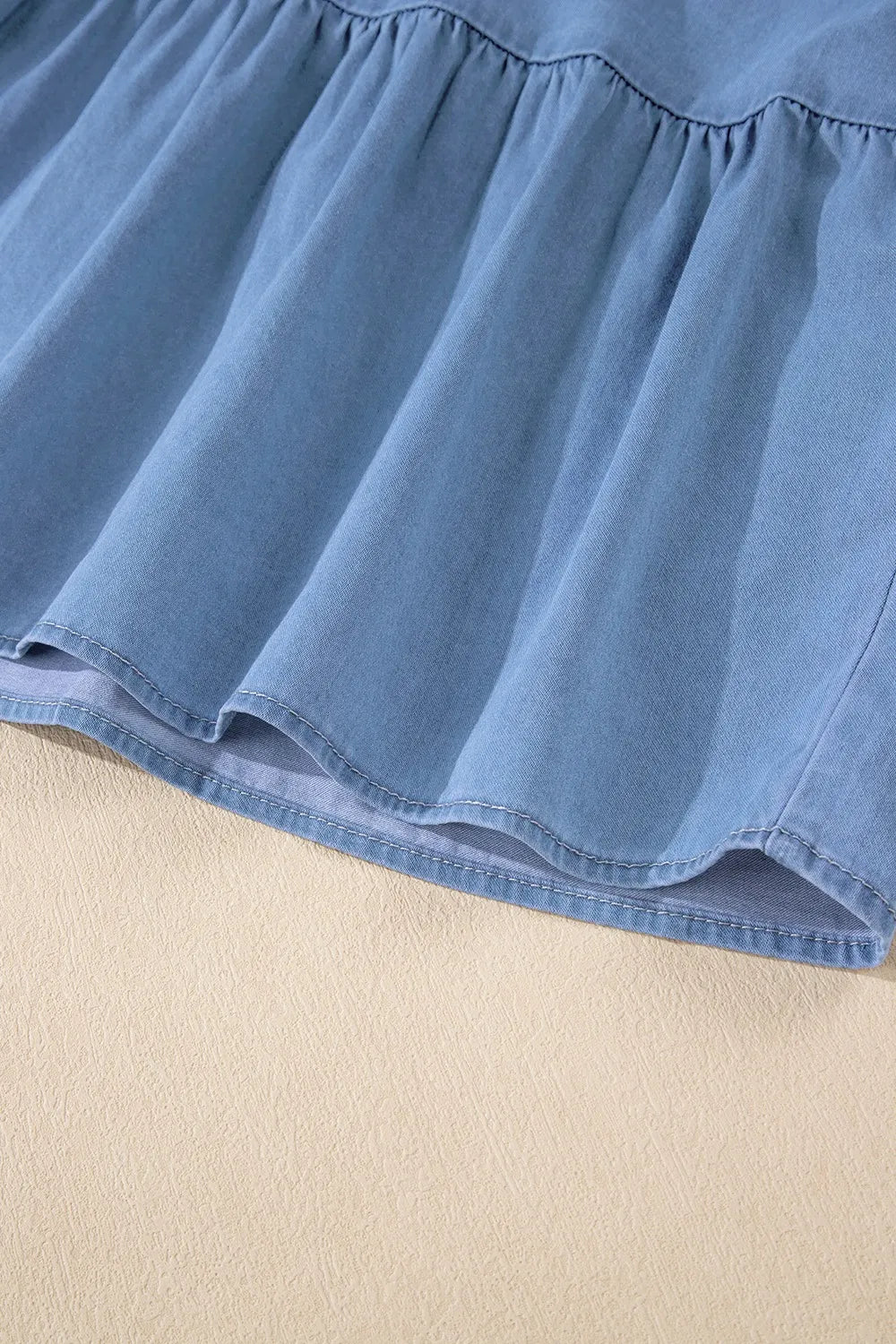 Ruffled Spaghetti Straps Denim Tank Top OutfitFlow