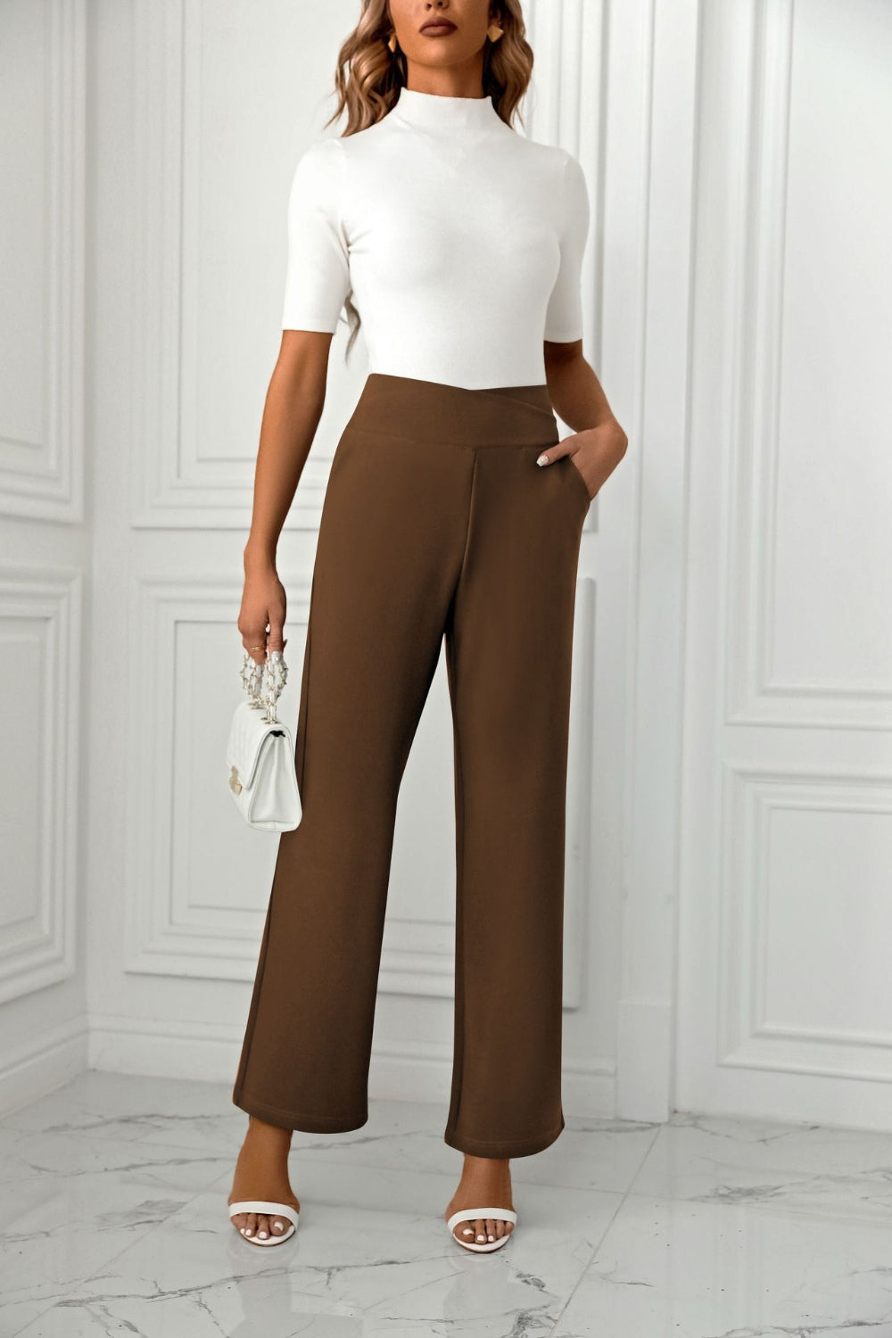 Outfit Flow - High Waist Straight Leg Pants