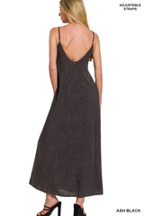 Zenana Mineral Washed Rayon Challis Cami Dress OutfitFlow