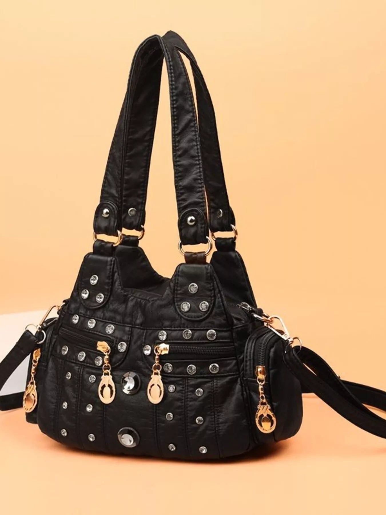 Rivet Decor Multifunctional Crossbody Bag OutfitFlow