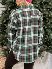 Outfit Flow - Plaid Collared Neck Long Sleeve Shirt