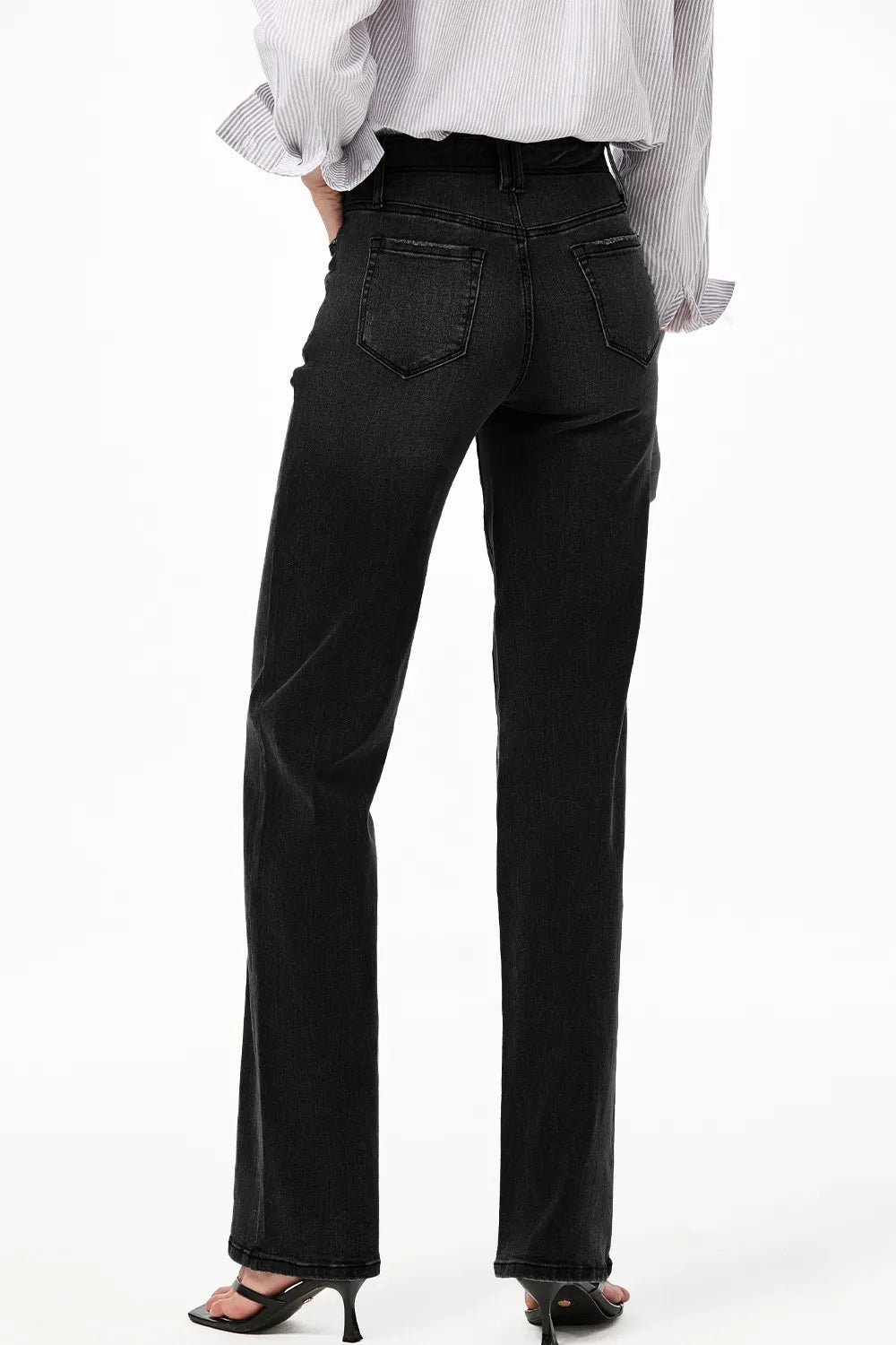 High-Waisted Wide-Leg Vintage Wash Jeans OutfitFlow