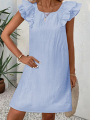 Bow Back Ruffled Sleeve Dress OutfitFlow