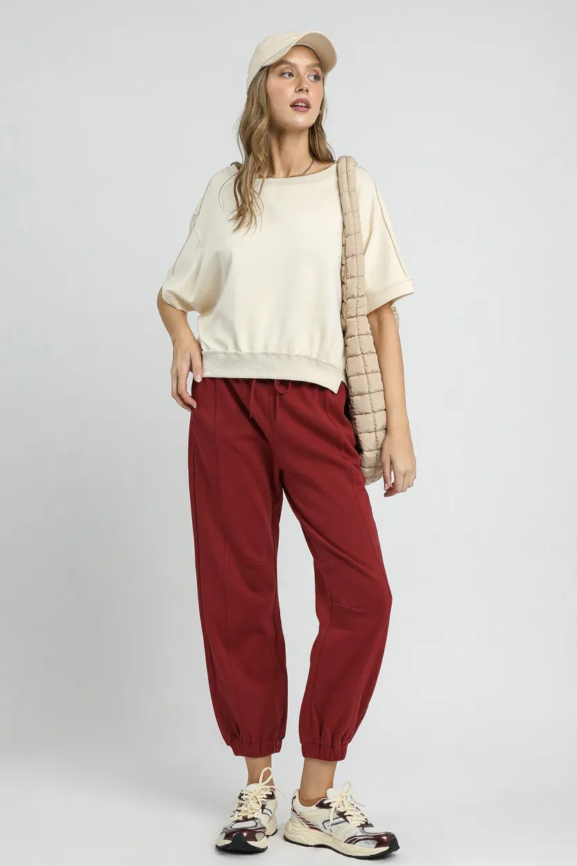 Umgee Fleece Jogger Pants with Drawstring OutfitFlow
